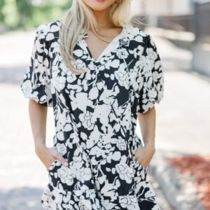 Get What You Love Black Floral Dress